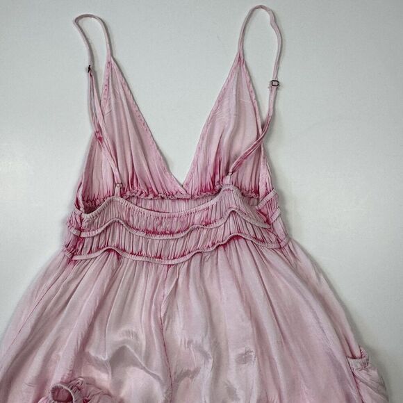 Urban Outfitters Hollis Pink Tie Dye Hippy Parachute Jumpsuit Romper, Sz. S-M - Picture 11 of 16